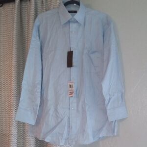 Tasso Elba Men's Sky Blue Striped Dress Shirt